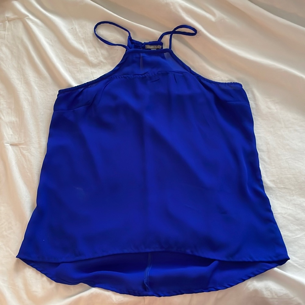 Blue open side top